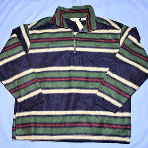 Eddie Bauer Striped Fleece Pullover XL
